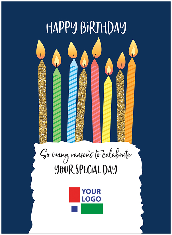 Colorful Candles Logo Card D3439U-V