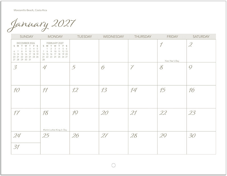 Scenic Beaches Wall Calendar DW27SBP