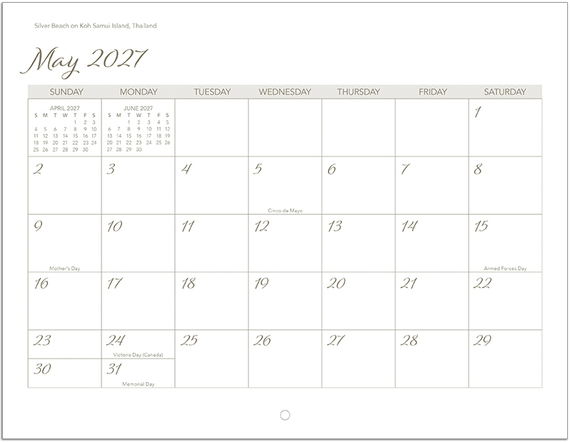 Scenic Beaches Wall Calendar DW27SBP