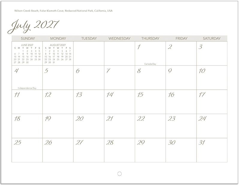 Scenic Beaches Wall Calendar DW27SBP
