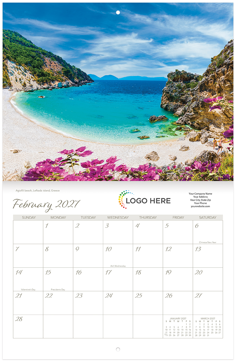 Scenic Beaches Wall Calendar DW27SBP