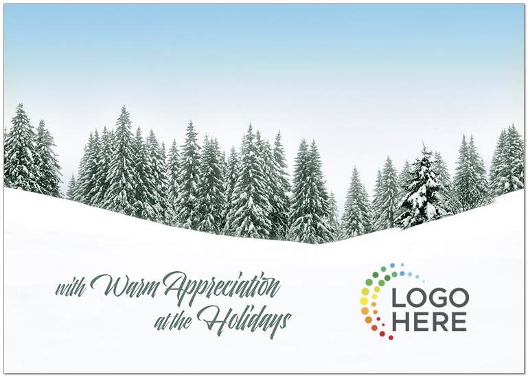 Wishing you joy, peace, and success this holiday season.
Appreciation Tree Line Logo Card D3535KW-4B