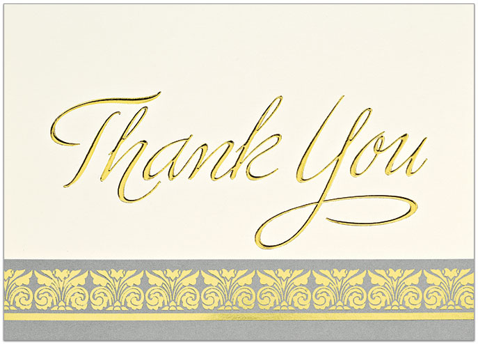 Golden Thank You Card Blank 749D-X