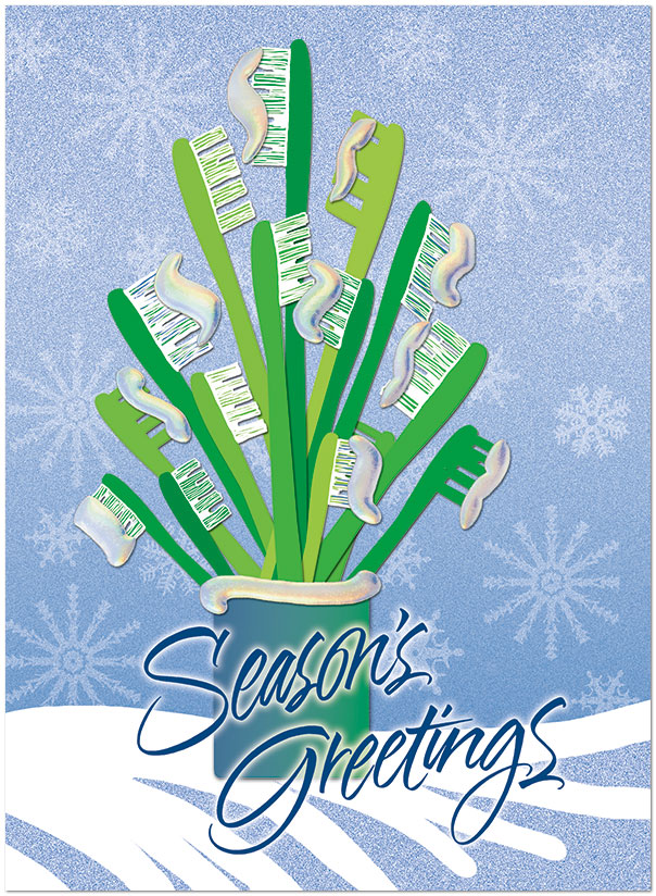 Toothbrush Tree Holiday Card H1301U-AA