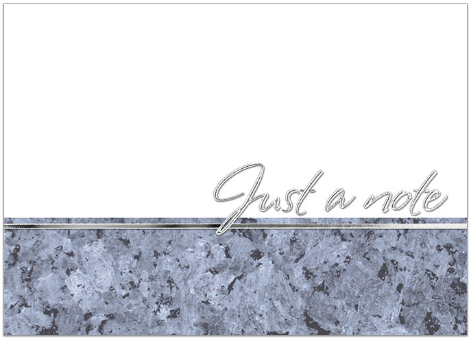 Silver Blue Border Notecard A1365D-X