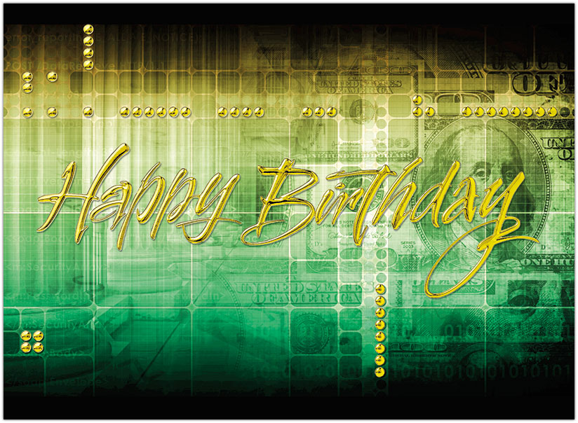 Money Collage Birthday Card A2039U-X