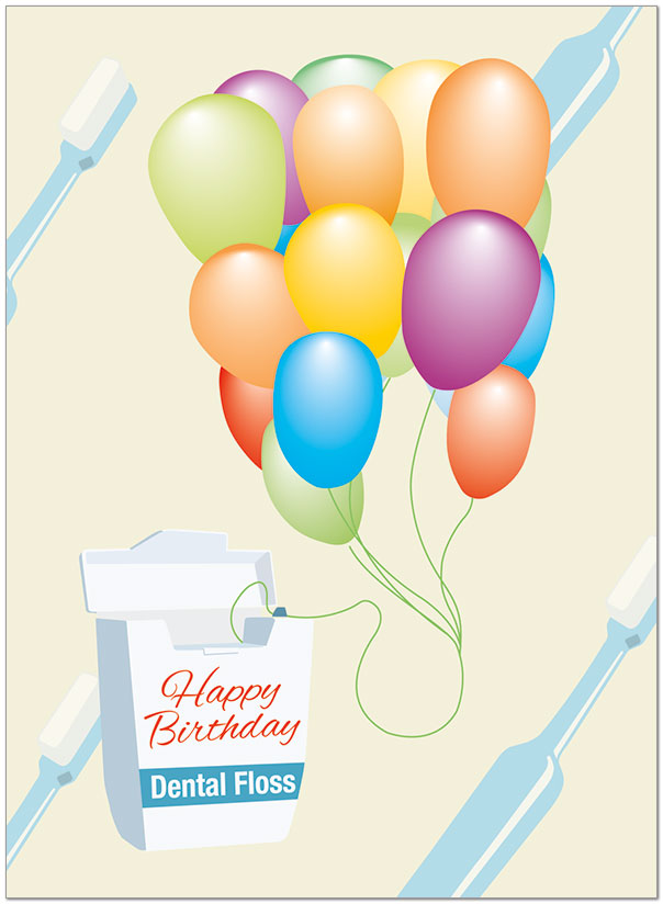 Have a dazzling birthday! Birthday Floss Card A2071U-Y