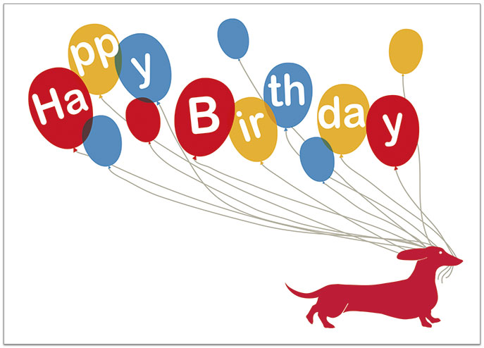 Dachshund Party Birthday Card A5026D-Y