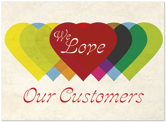 Colorful Hearts Valentine's Day Card D6043U-Y