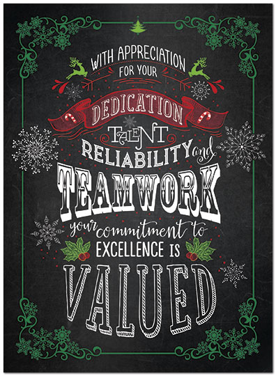 Teamwork Appreciation Holiday Card D7215U-A