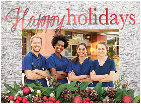 Rustic Garland Foil Photo Card D7198U-4A