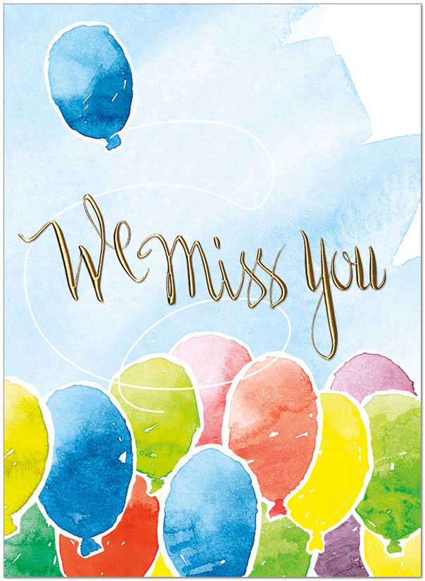 Select a verse or write your own. Miss You Balloons Card A7055U-X