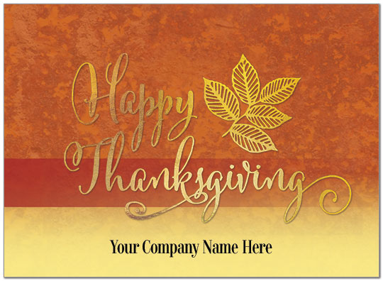 Golden Leaves Name Card D8107U-4A