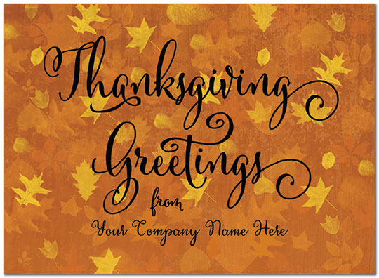 Falling Leaves Name Card D8113U-4B