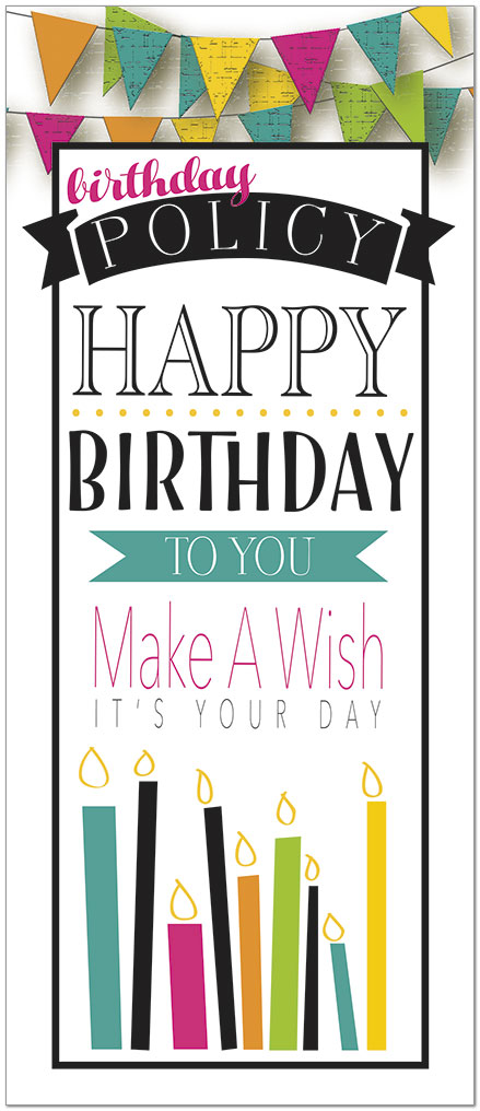 Pennant Policy Birthday Card A8038L-Y