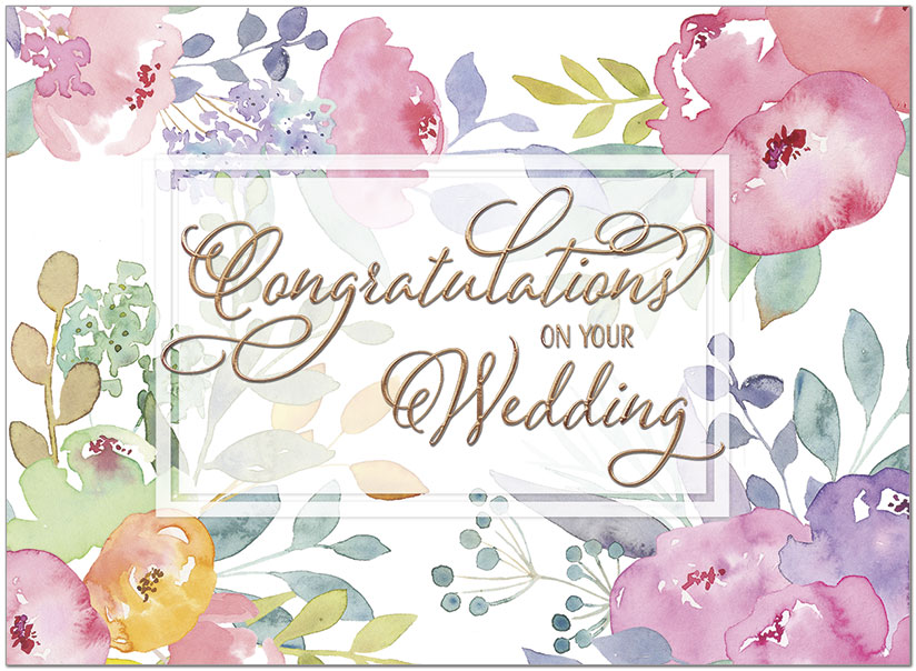 Floral Wedding Congratulations Card A8057U-X
