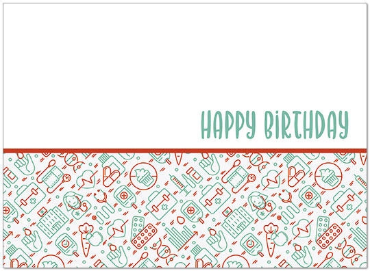 Select a verse or write your own. Medical Icon Birthday Card D9040U-X