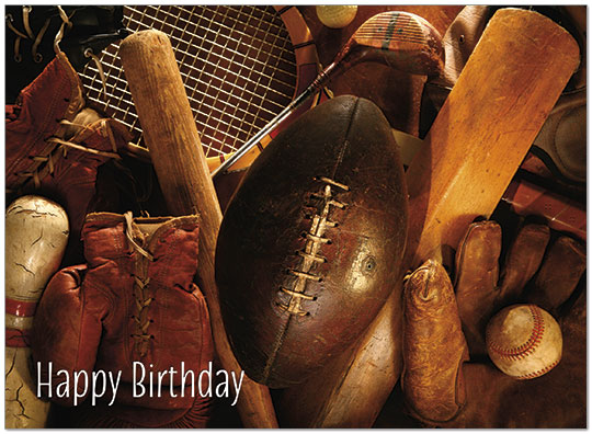 Select a verse or write your own. Vintage Sports Birthday Card D9046U-Y