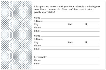 Pattern Referral Postcard D9065P-Z