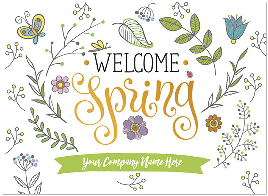 Happy Spring Name Card D9077U-V
