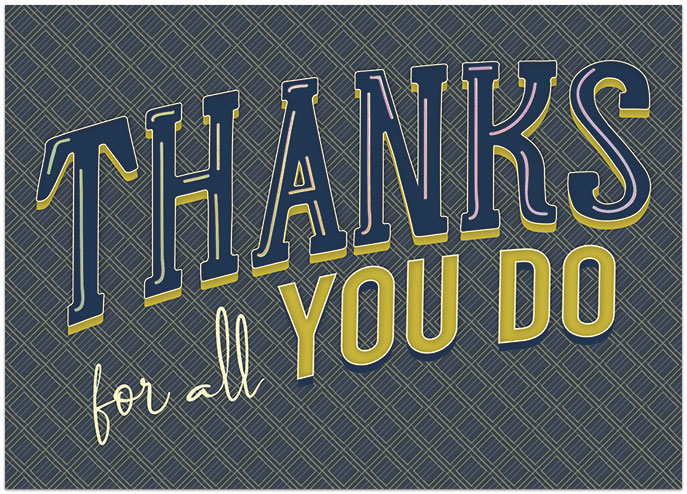 Retro Thanks Card A1432D-X