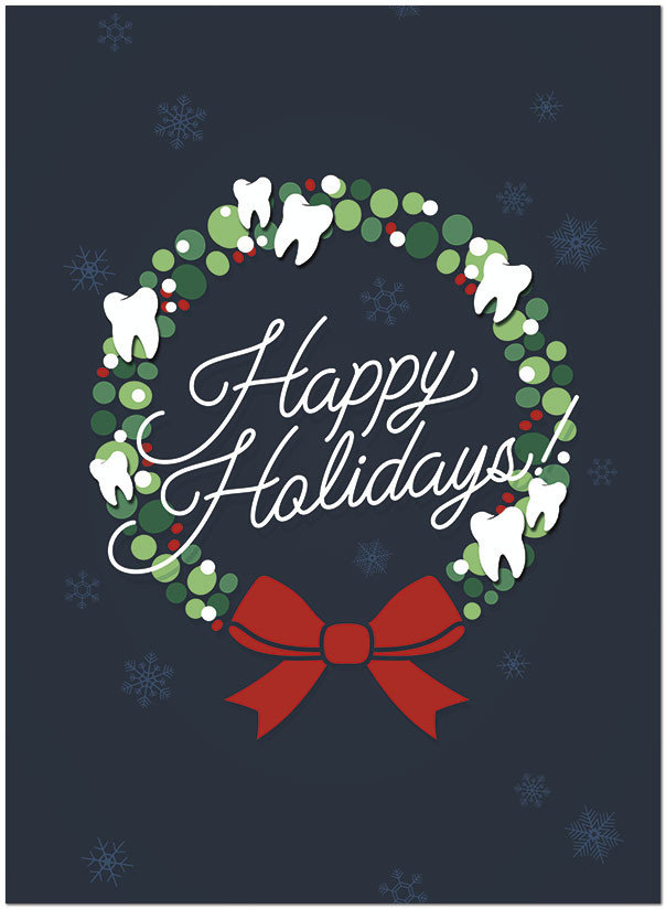 Dental Wreath Holiday Card D1547U-A 
