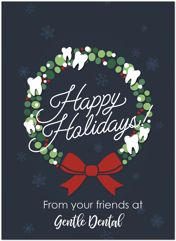 Dental Wreath Name Card D1548U-4B