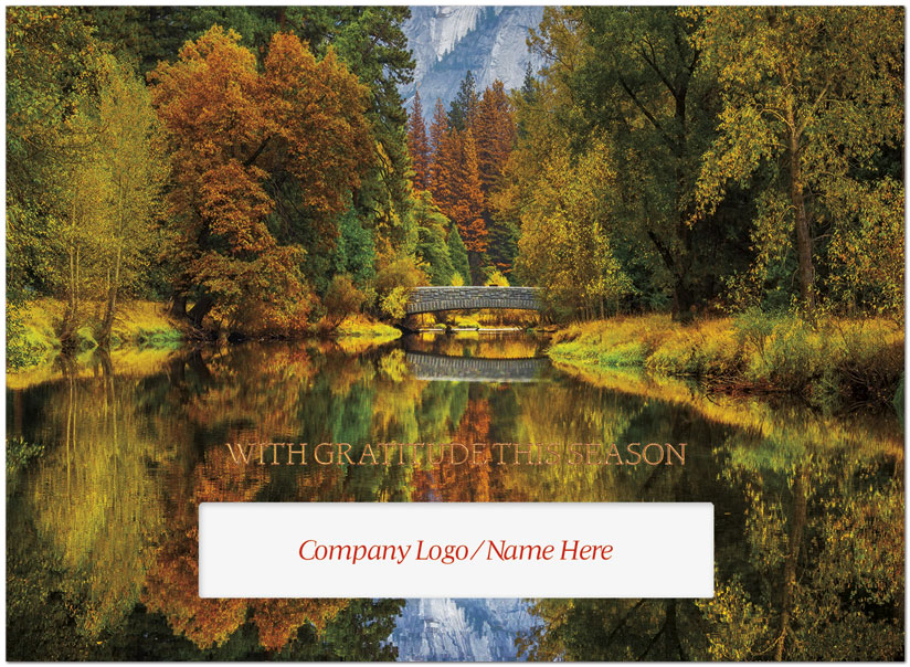 Select a verse or write your own. Autumn Bridge Die Cut Card H1515U-AAA