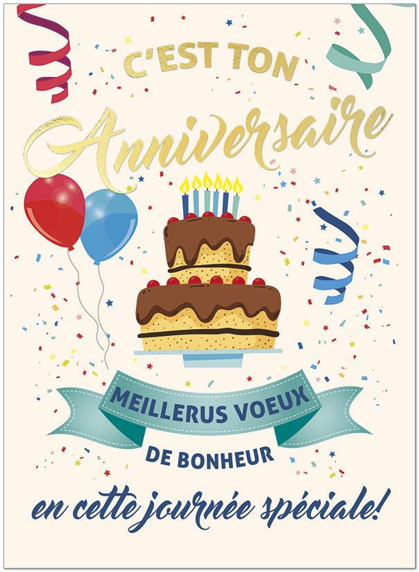 Select a verse or write your own. C'est ton Anniversaire Confetti A1656U-Y