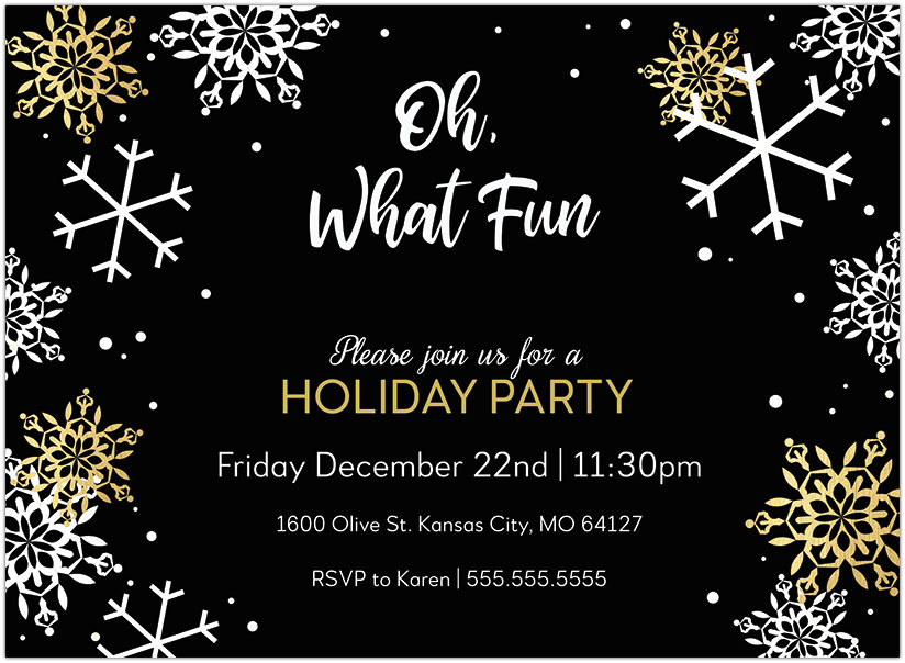 Snowflake Fun Invitation D1790U-4B Snowflake Fun Invitation D1790U-4B