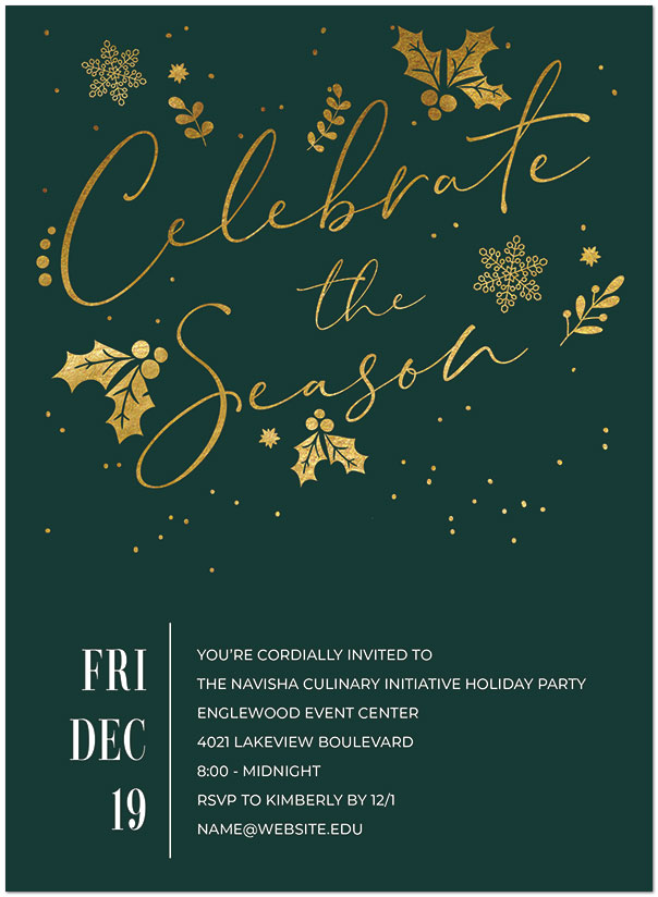 Season's Holly Invitation D1794U-4B Season's Holly Invitation D1794U-4B