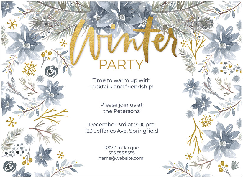 Winter Floral Invitation D1795U-4B