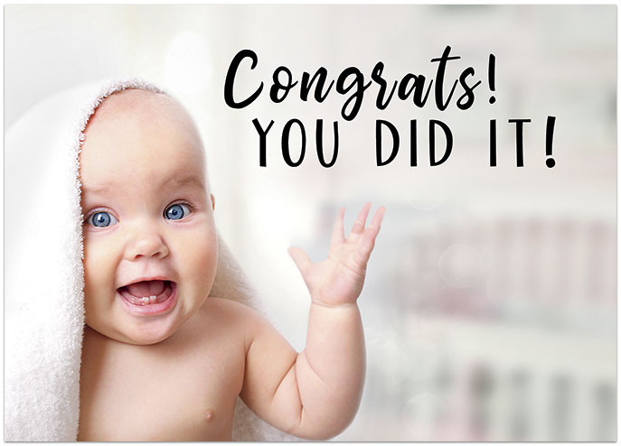 Select a verse, write your own, or order blank. Custom Smiling Baby D2288D-V