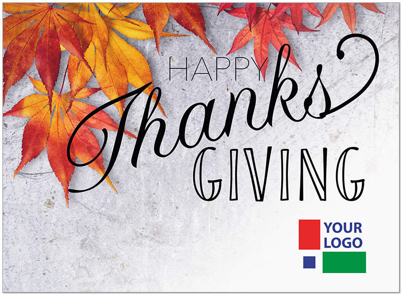 Rustic Leaves Logo Card D2352U-4B