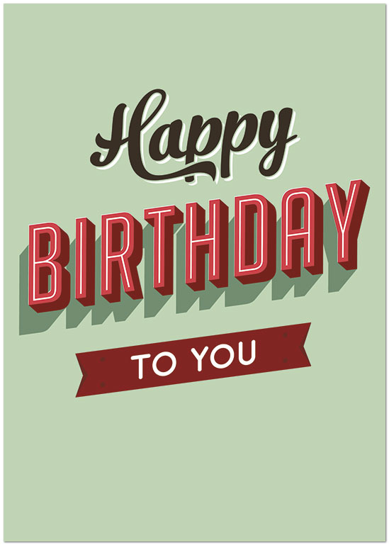 Thinking of you with best wishes for happiness on your birthday. Retro Wishes A2526KW-X