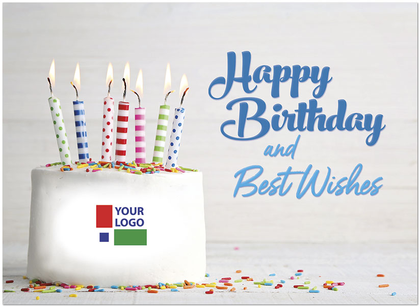 Best Wishes Cake Logo Card D2953U-V