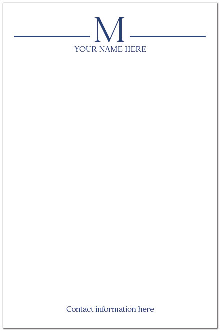 Striped Initial Notepad P2959 Striped Initial Notepad P2959