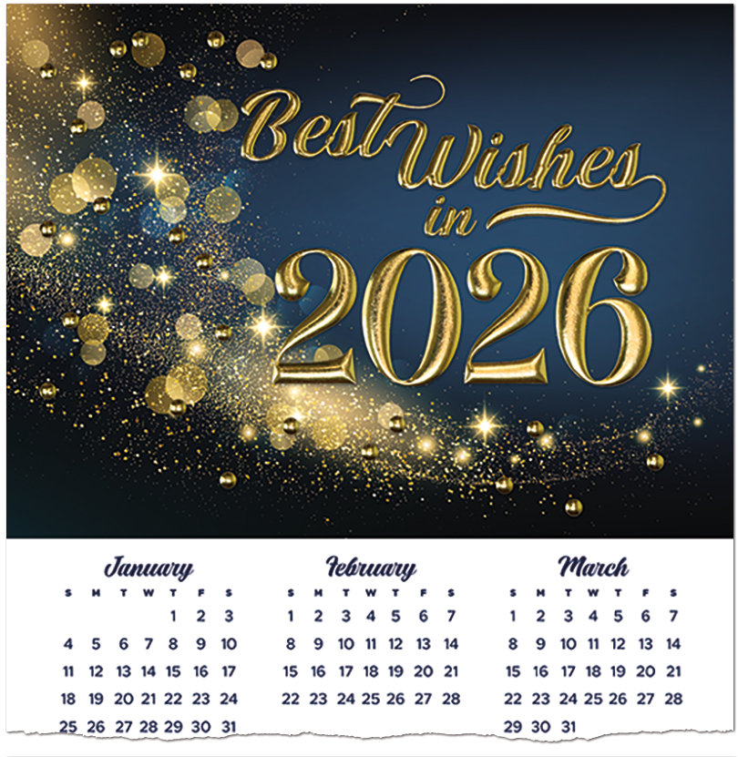 Bright Wishes Foil Calendar Card C2989U-AAA