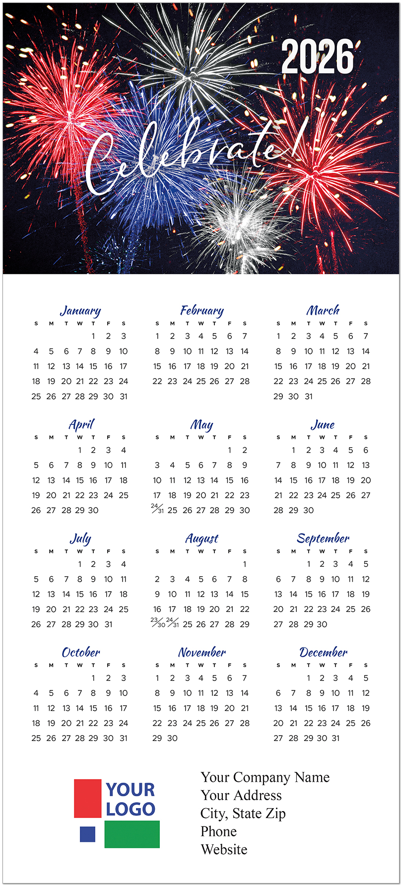 Celebrate Calendar Card C2996U-AA