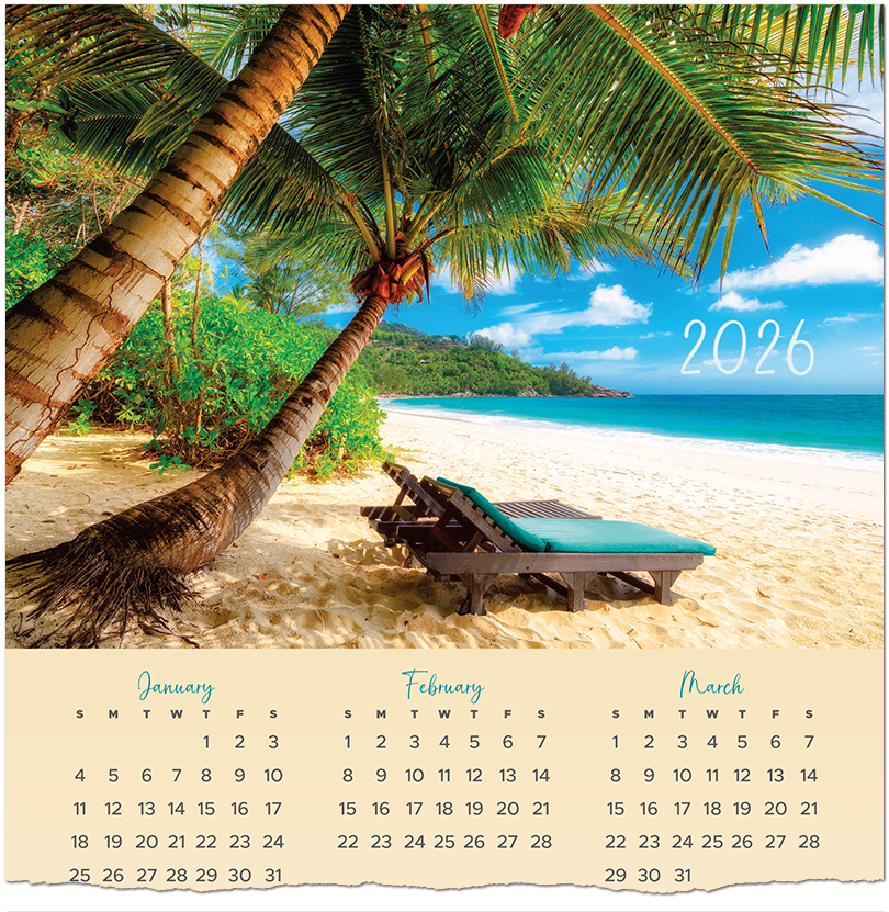 Tropical Oasis Calendar Card C2997U-AA