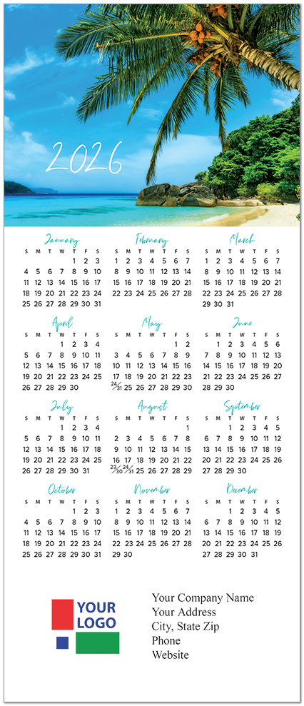 Beach Mini Calendar D3317Q-B Beach Mini Calendar D3317Q-B