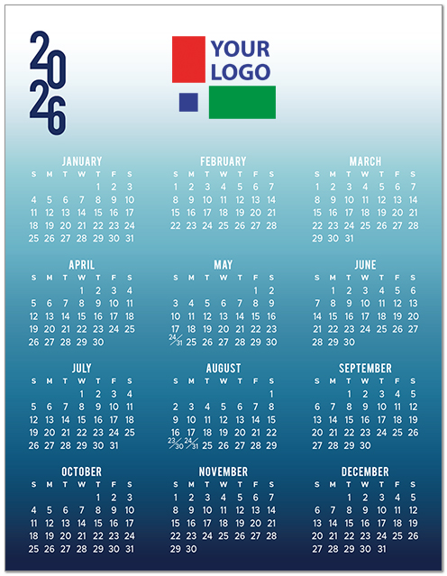 Shades of Blue Magnetic Promo Calendar D3319Q-4B