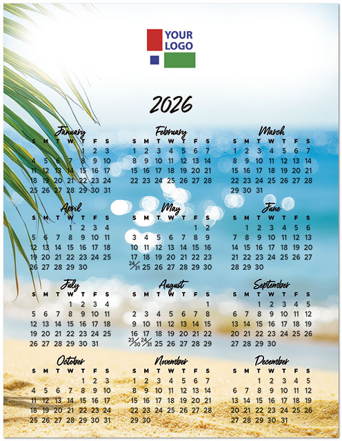 Sparkling Waters Magnetic Promo Calendar D3320Q-4B
