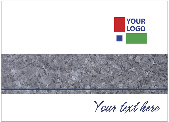 Custom Gray Blue Notecard D1373D-V