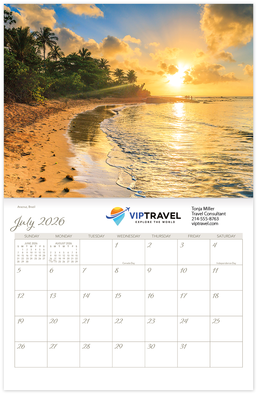 Scenic Beaches Wall Calendar DWP1526
