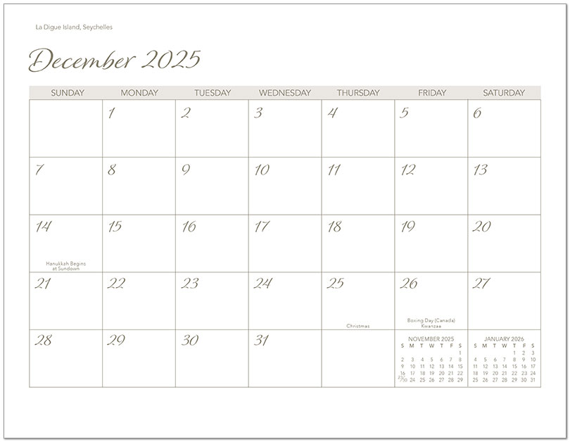 Scenic Beaches Wall Calendar DWM1426