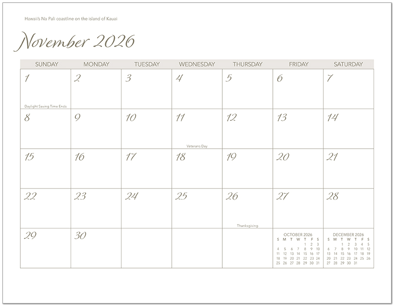 Scenic Beaches Wall Calendar DWP1526