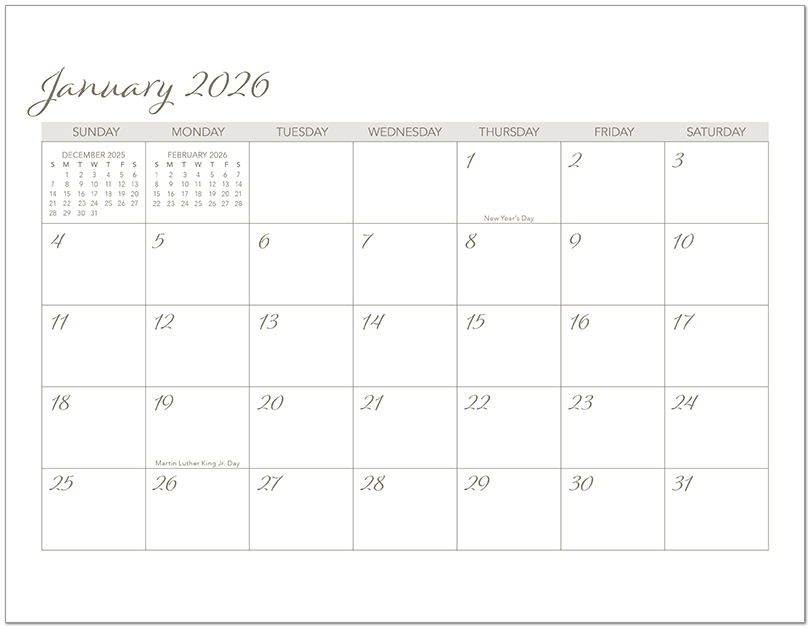 Scenic Seasons Wall Calendar DWM1026