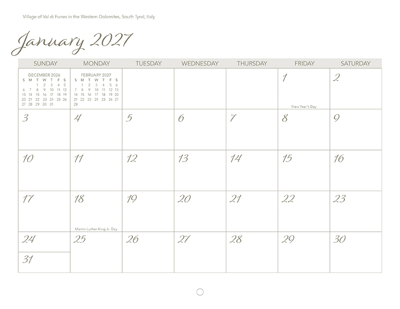 Scenic World Wall Calendar DW27SWP