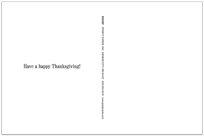 November Thanks Postcard D2356P-BB